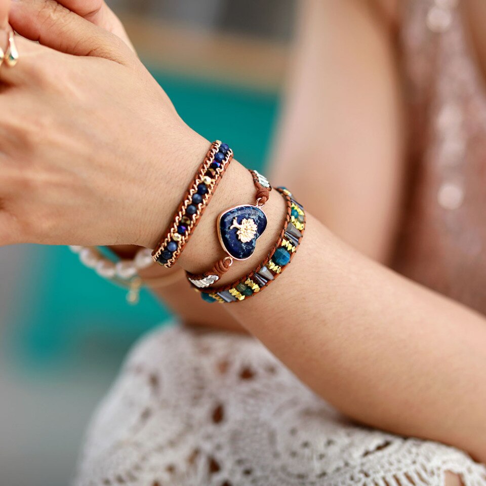 Nature in Heart Bohemian Wrap Bracelet
