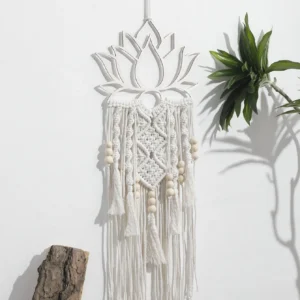 Lotus Macrame Wall Hanging Boho Macrame Large Craft Ornament for Home Bedroom Apartment Room Decoration